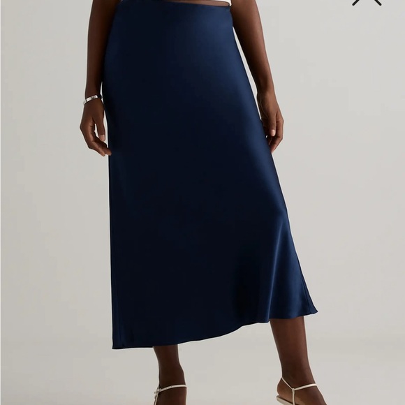 Quince Dresses & Skirts - Quince Navy Blue Silk Maxi Skirt